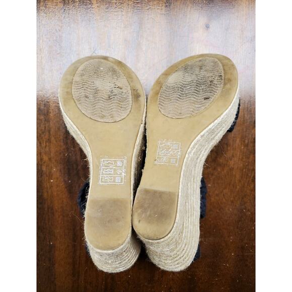 Women's Moda Spana Black Zip Straw Wedge Sandals | Size 7 - Picture 9 of 10